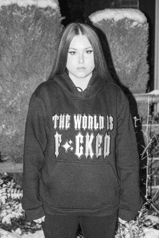 The World Is Fucked* - Greyscale Hoodie